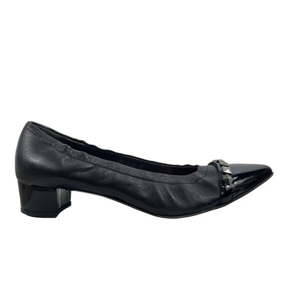 Attilio Giusti Leombruni AGL Pyramid Studded Pumps Low Heel Black Size 40.5 - Picture 1 of 11